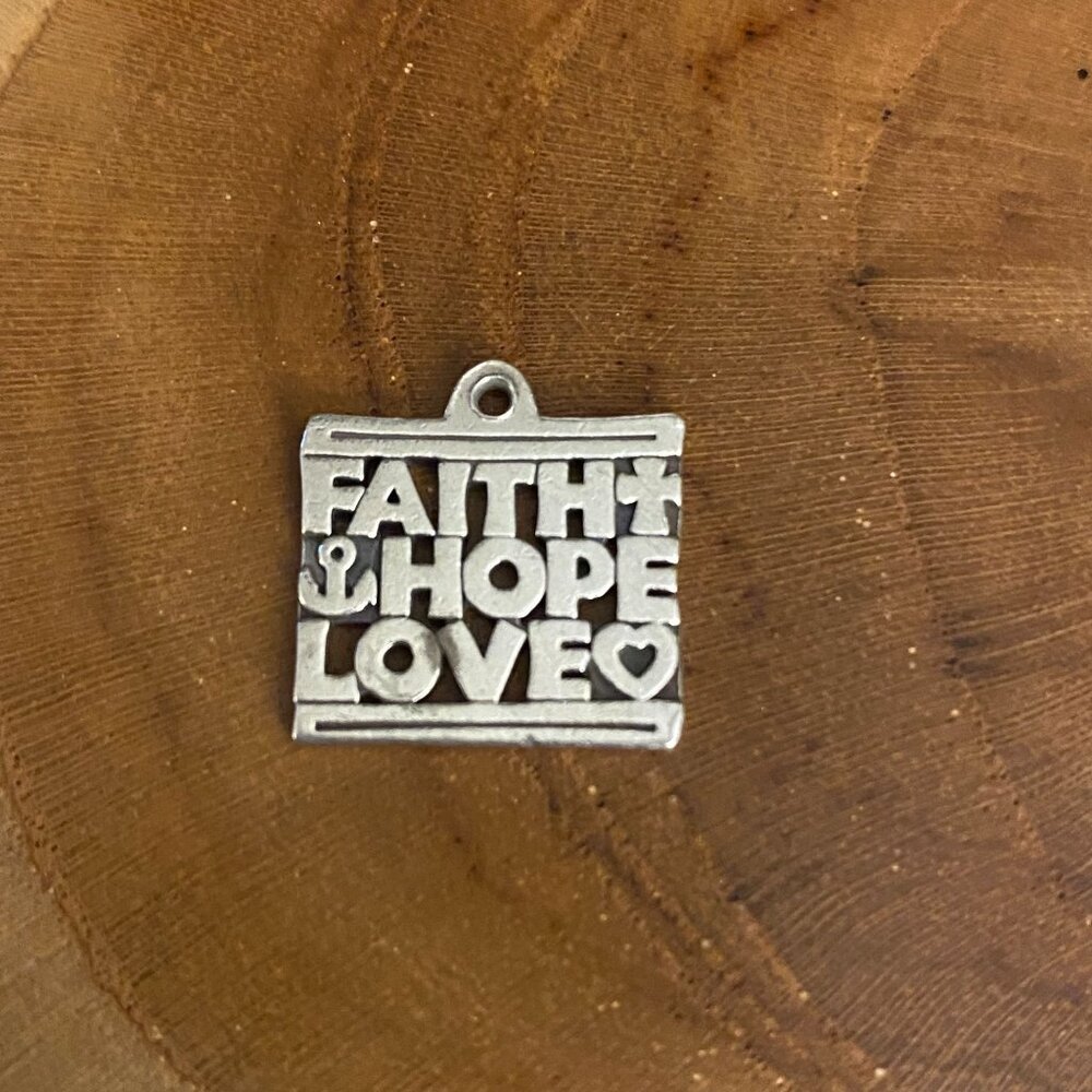 RETIRED James Avery Faith Hope Love Charm, Sterling Silver